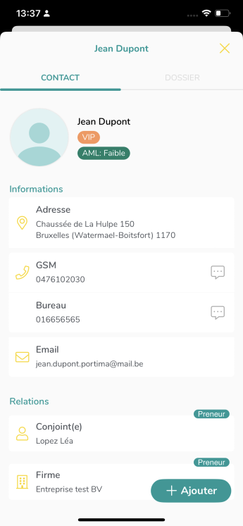 Dossier client amélioré