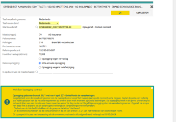 Workflow opzeg