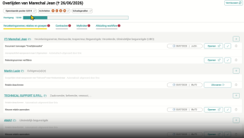Scherm van de workflow